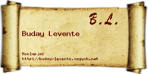 Buday Levente névjegykártya